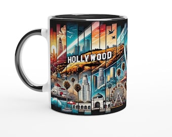 Los Angeles Cityscape Mug: Hollywood, Santa Monica Pier, Griffith Observatory