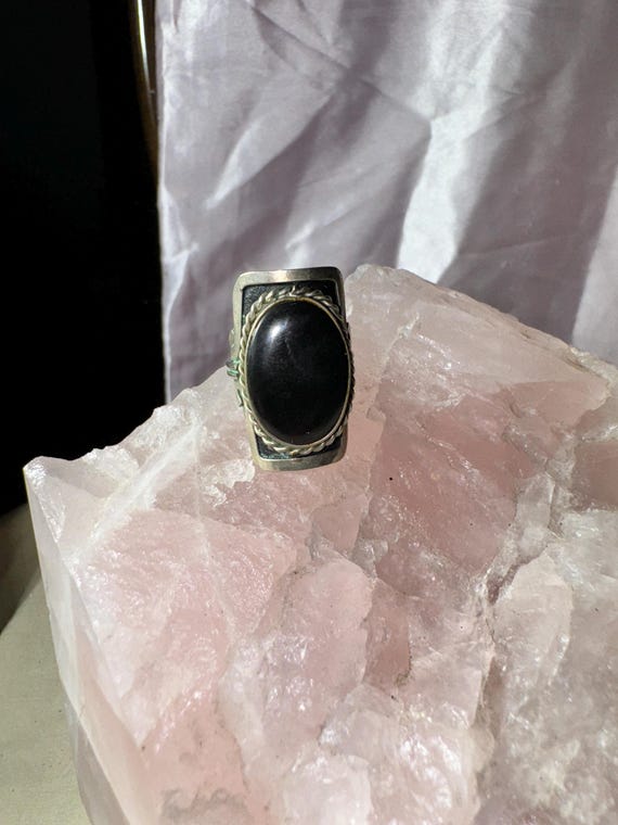 VINTAGE silver carved ring statement ring southwe… - image 1