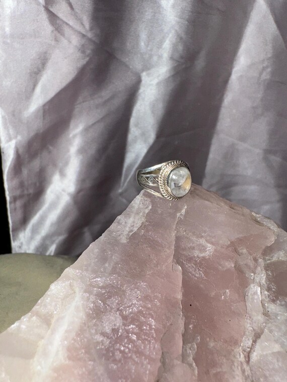 STERLING SILVER GEMSTONE ring statement ring band… - image 8