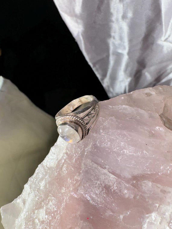 STERLING SILVER GEMSTONE ring statement ring band… - image 6