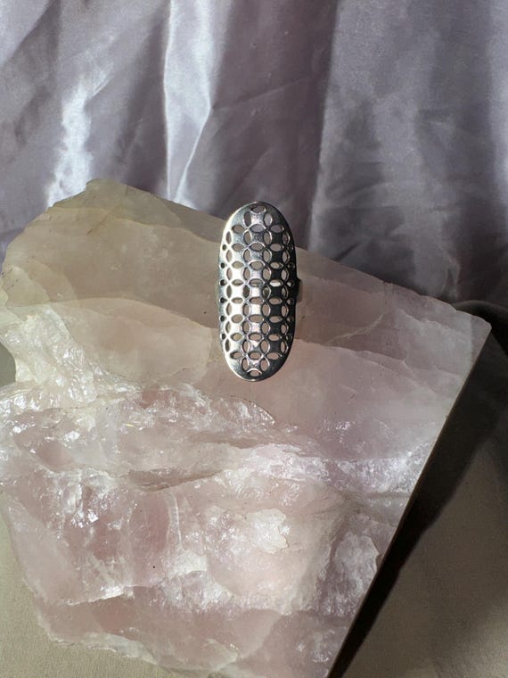 STERLING SILVER DESIGNER ring solid silver ring o… - image 7