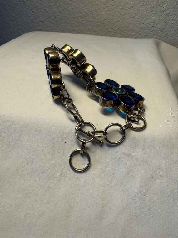 STERLING SILVER GEMSTONE toggle bracelet gemstone… - image 3