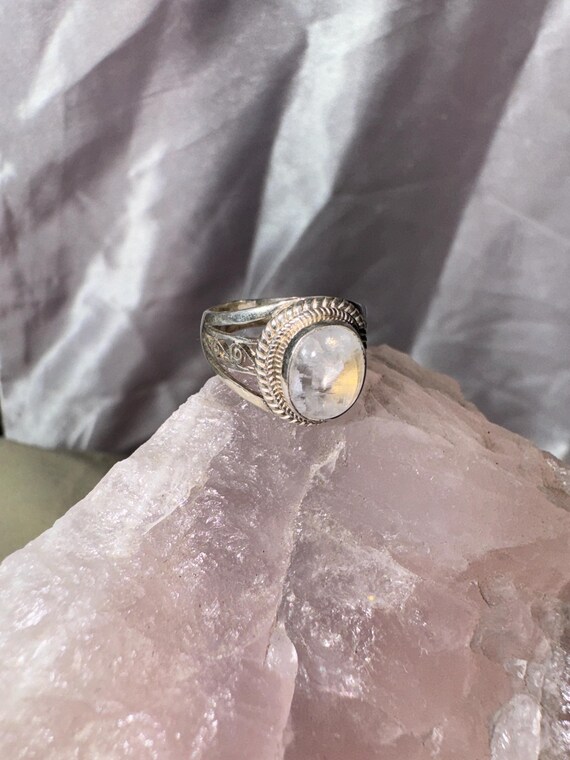 STERLING SILVER GEMSTONE ring statement ring band… - image 1