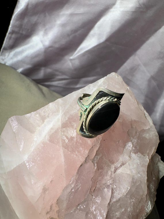 VINTAGE silver carved ring statement ring southwe… - image 5