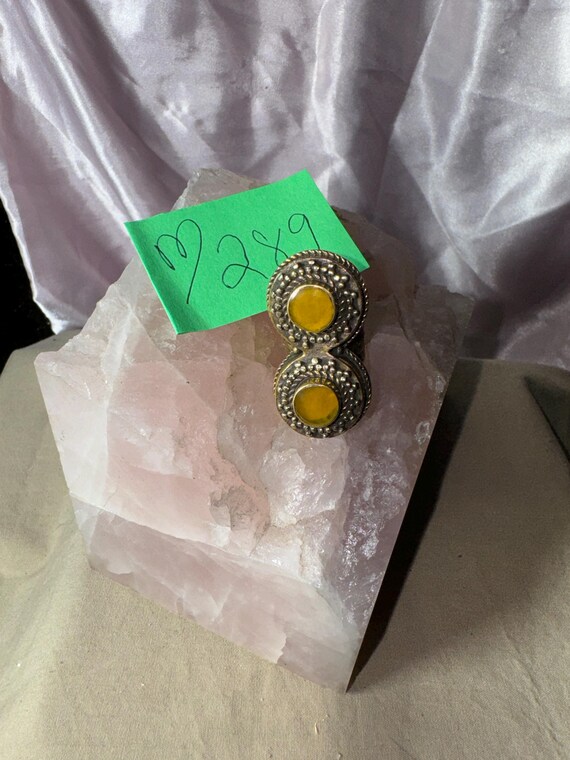 CARVED BRASS STATEMENT ring bold adjustable ring … - image 5