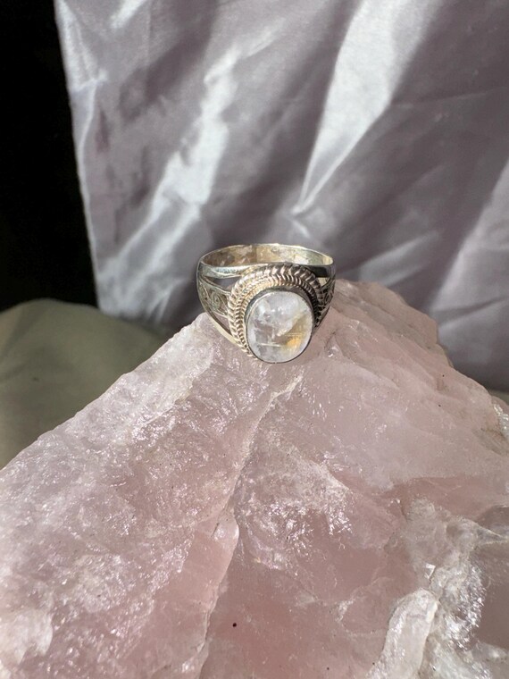STERLING SILVER GEMSTONE ring statement ring band… - image 5