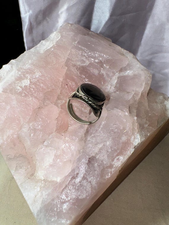 VINTAGE silver carved ring statement ring southwe… - image 8