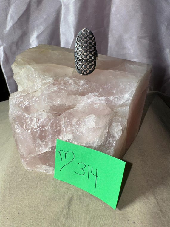 STERLING SILVER DESIGNER ring solid silver ring o… - image 3