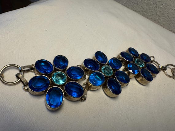 STERLING SILVER GEMSTONE toggle bracelet gemstone… - image 5