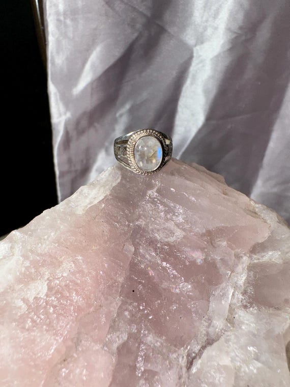 STERLING SILVER GEMSTONE ring statement ring band… - image 3