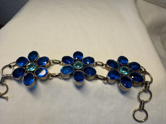 STERLING SILVER GEMSTONE toggle bracelet gemstone… - image 8