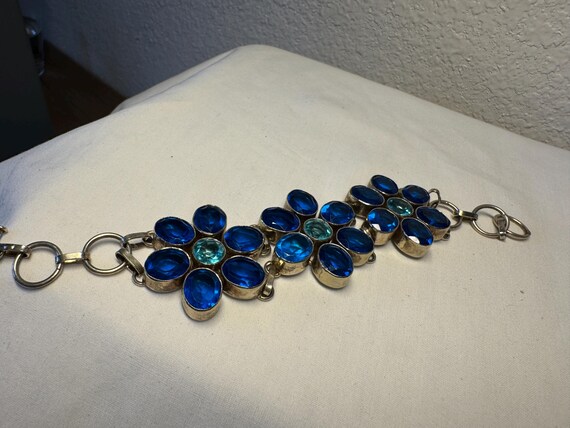 STERLING SILVER GEMSTONE toggle bracelet gemstone… - image 4