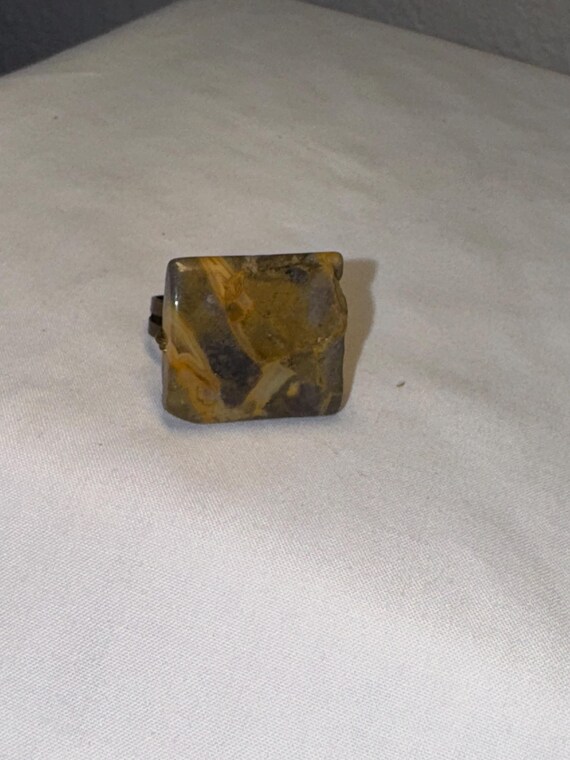 VINTAGE GEMSTONE ADJUSTABLE ring wire wrapped rin… - image 4