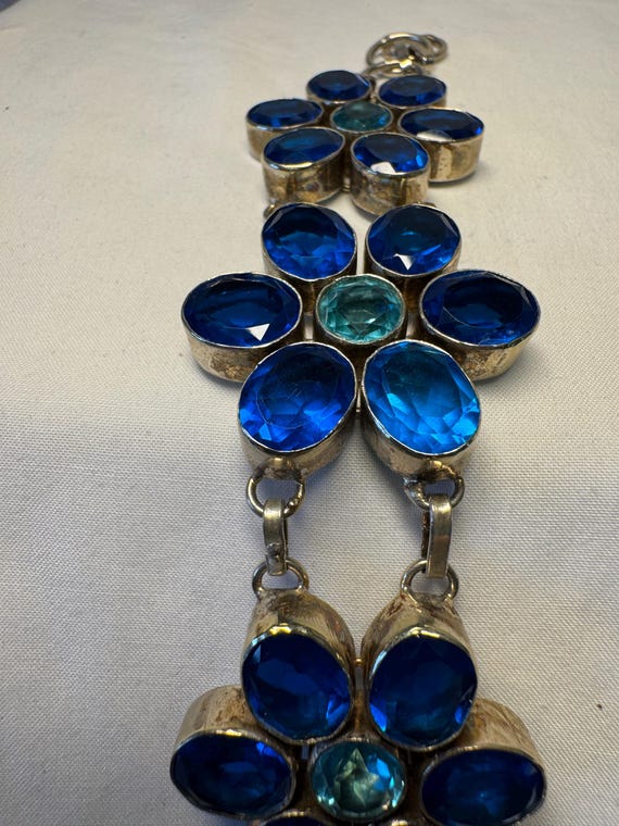 STERLING SILVER GEMSTONE toggle bracelet gemstone… - image 7