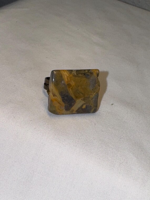 VINTAGE GEMSTONE ADJUSTABLE ring wire wrapped rin… - image 5