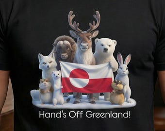 Hand's Off Greenland Animal Power - dark shirts - Anti-Trump Political Satire Tee