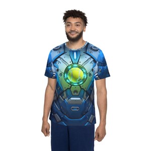 Iron Man ARC Reactor Tennis Ball T-Shirt, Moisture-Wicking Athletic Top image 2