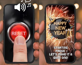 New Year Reset Greeting Video · Sparkling “Happy New Year” Sign and Firework - smartphone video