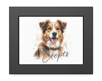 Personalized dog Framed Paper Poster | Watercolor Dog Portrait
