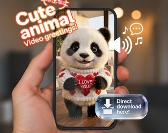 Panda Valentine's Day Video | I Love You Message (Digital Download)