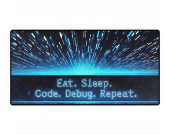Desk Mats - Eat. Sleep. Code. Debug. Repeat. Programmer Gift, Coding Office Decor, Funny Work, home office