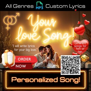 Custom Love Song – Personalized Lyrics, Anniversary Gift