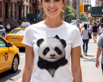 Playful 3D panda breakout T‑shirt Unisex Garment-Dyed T-shirt