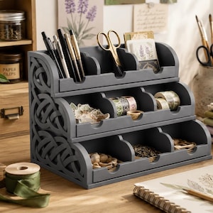 Celtic Knot Tiered Shelf  - 3D printed - Freestanding Display Stand