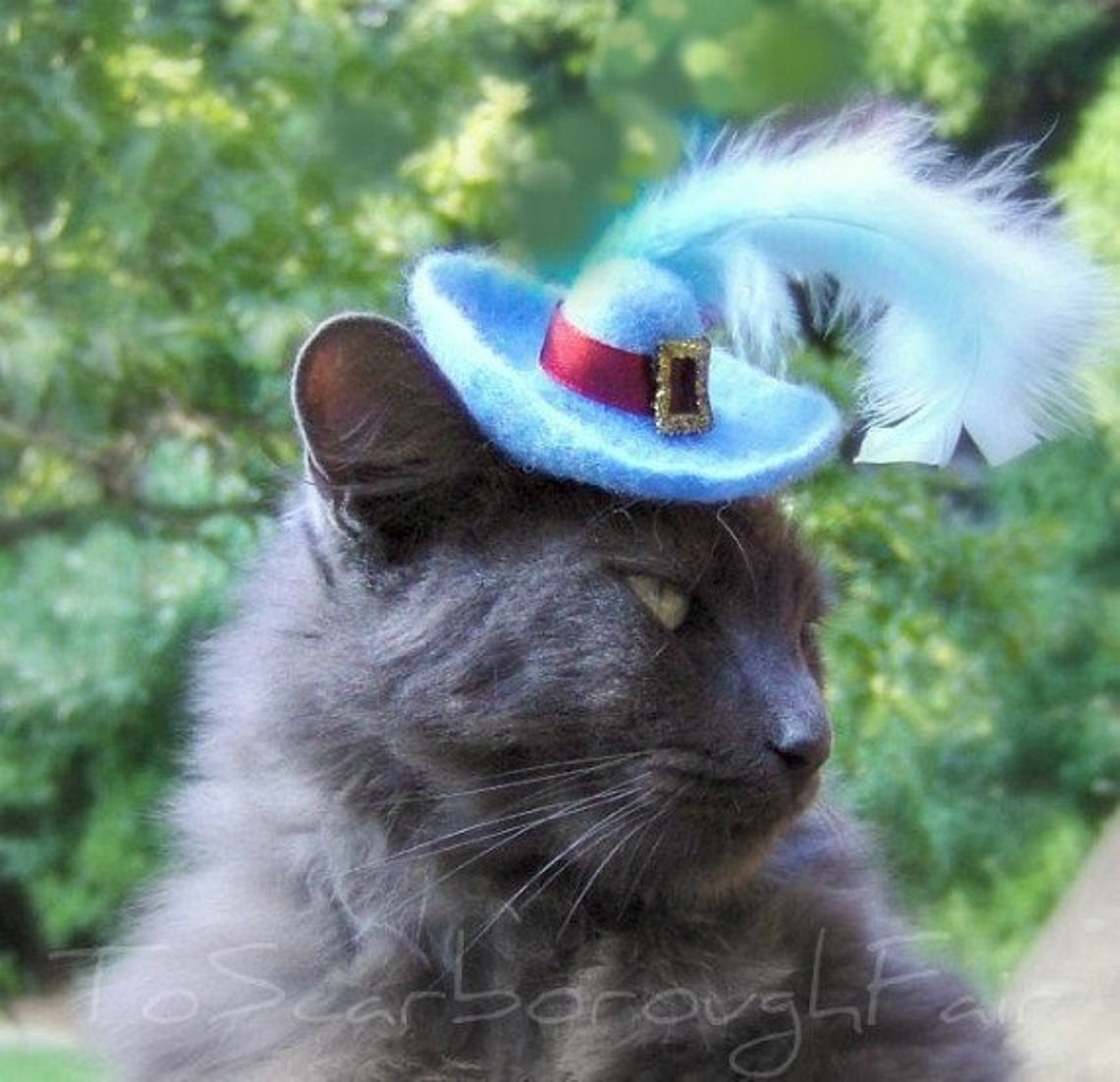 Puss in Boots Cat Hat Light Blue Hat Wool Hand Felted Cat Etsy