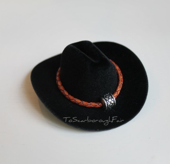Black Cowboy Cat Hat With Genuine 