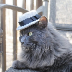 Fedora Cat Hat Father's Day Hat Indiana Jones Pet Hat Hand Felted Wool Hat Hipster Hat for Pets Watchman Gentleman Hat image 6