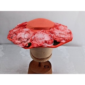1950&#39;s Flat Hat El Don Cleveland New York Granny core peachy tint Fascinator