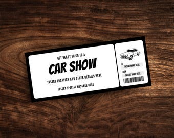 Editable Car Show Coupon Template, Custom Classic Car Show Ticket, Printable Classic Motor Show Gift Certificate PDF