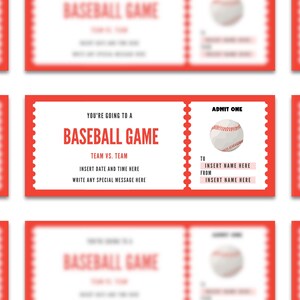 Editable Baseball Game Ticket Template, Printable Baseball Ticket ...