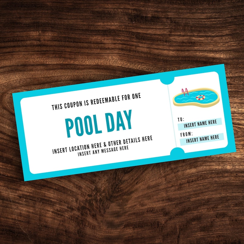 Pool Printable Target Printable Pool Pass - Etsy