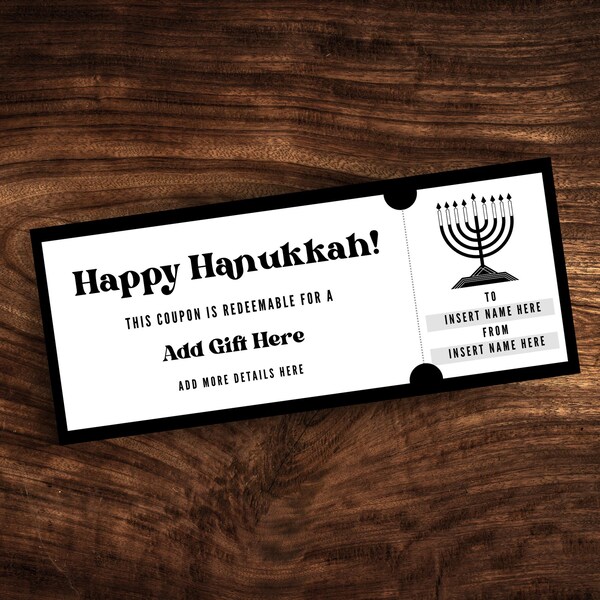 Hanukkah gift certificate