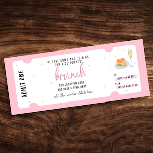 Bearbeitbare Brunch-Kartenvorlage, benutzerdefinierte Brunch-Einladung, druckbarer Überraschungs-Brunch-Coupon PDF