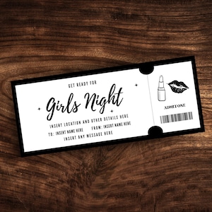 Bearbeitbare Girls Night Einladung, Girls Night Out Ticket Vorlage, druckbarer Ladies Night Coupon PDF