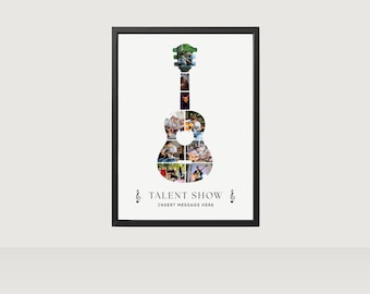 School Talent Show Photo Collage Template, Custom High School Concert Poster, Guitar Wall Art (Digital Download)