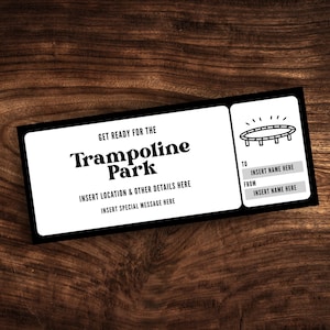 Custom Trampoline Park Ticket Template, Editable Indoor Trampoline Coupon, Surprise Trampoline Birthday Invitation PDF