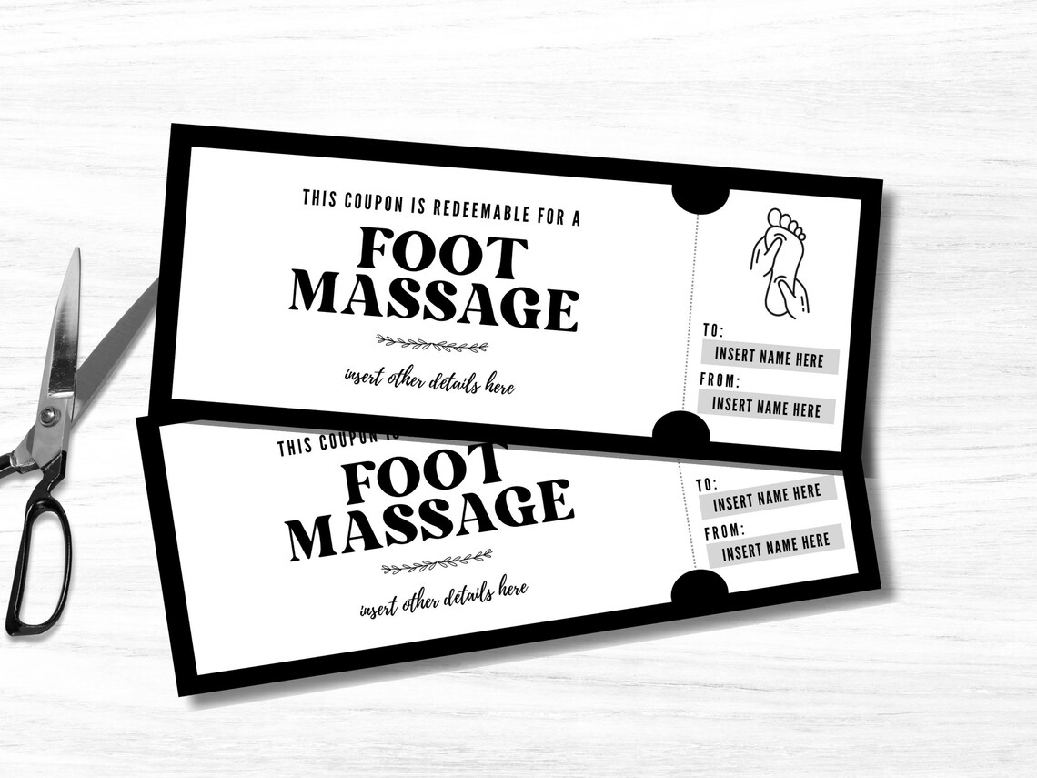 Editable Foot Massage Gift Certificate Template, Printable Foot Massage ...