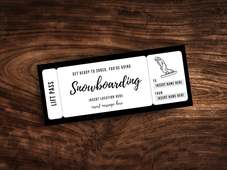Lift Ticket Example.pdf Editable Snowboarding Lift Ticket Template, Custom Snowboarding Trip ...