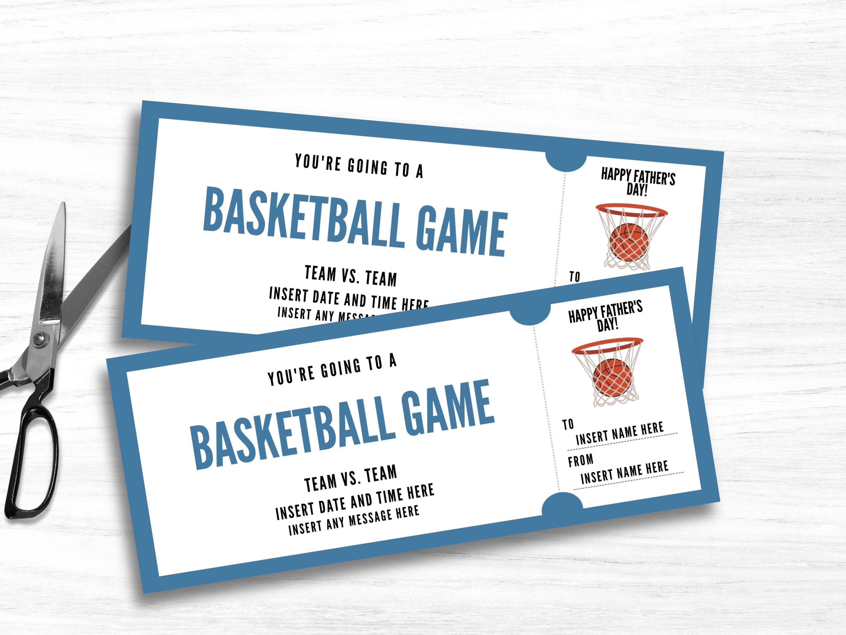 Editable Basketball Game Ticket Template, Printable Basketball Ticket ...