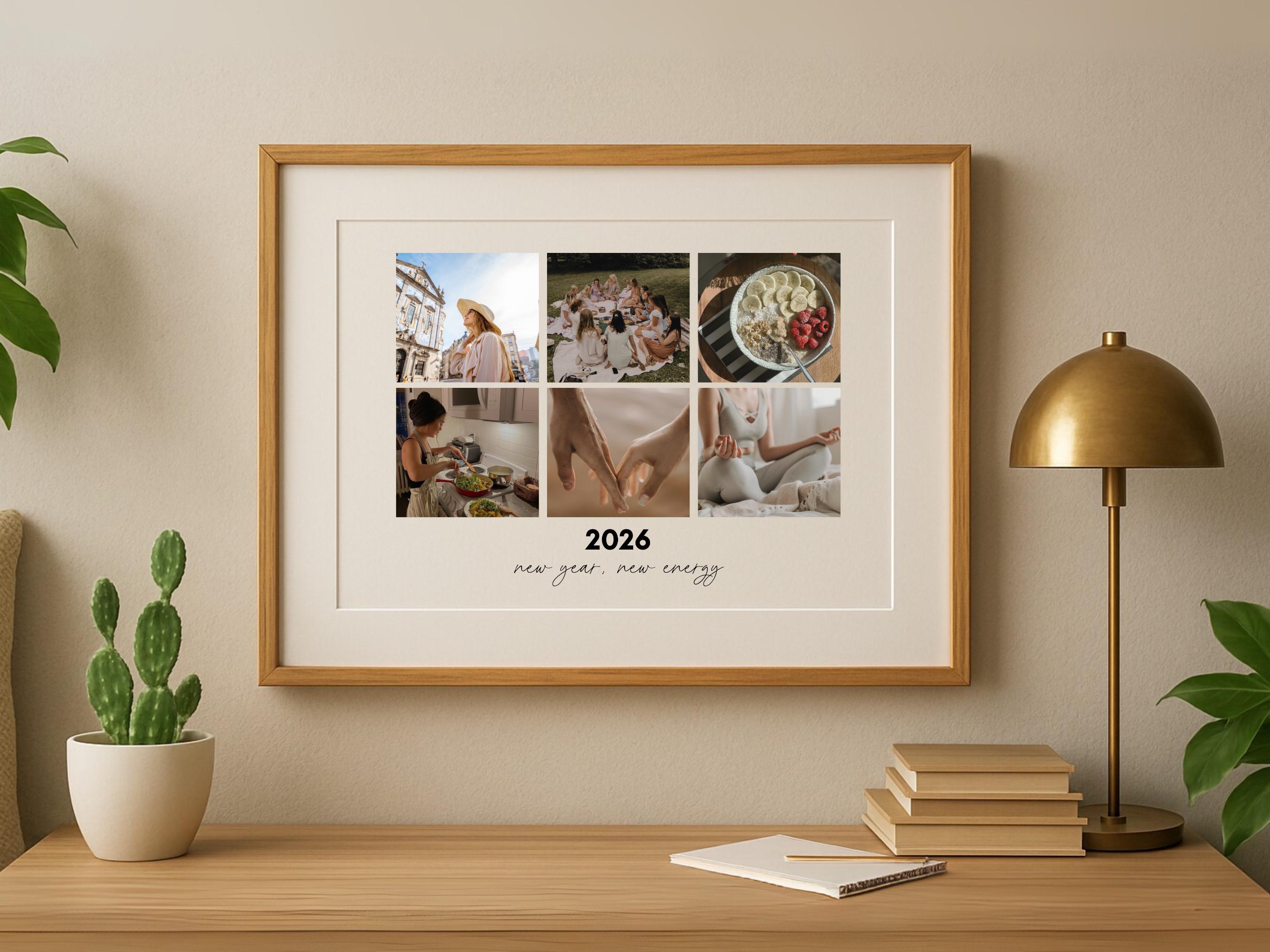 2026 Vision Board Template, Custom Photo Collage (digital PDF Download ...