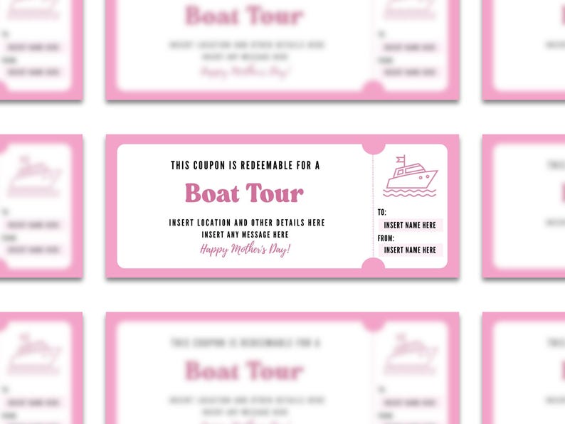 Editable Boat Tour Ticket Template, Printable River Boat Tour Boarding ...