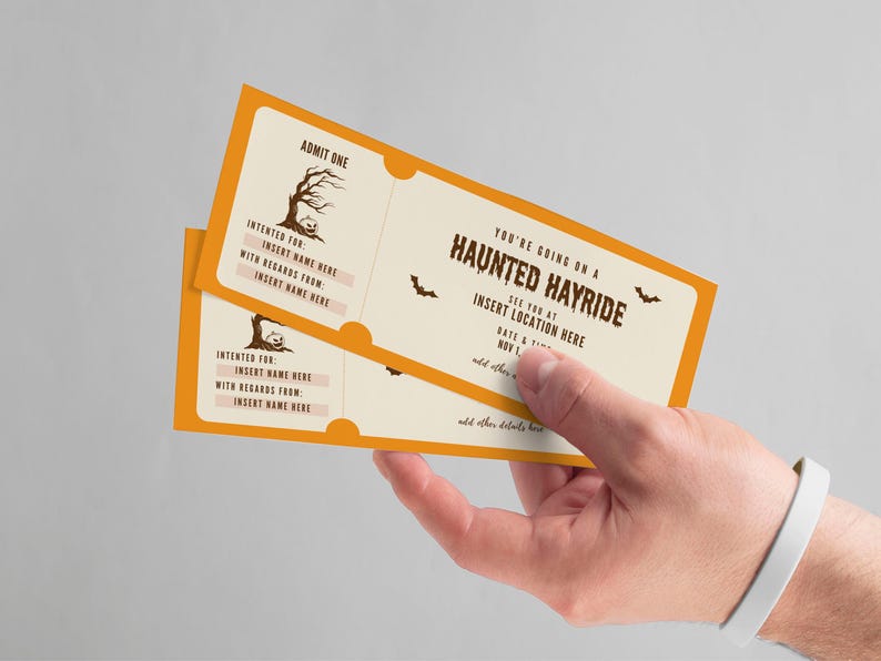 Editable Haunted Hayride Coupon, Custom Haunted Hayride Ticket Template