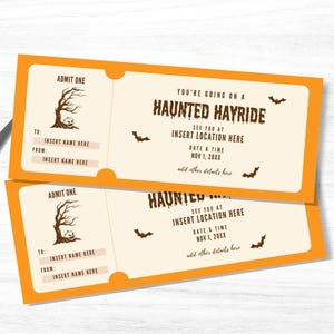 Editable Haunted Hayride Coupon, Custom Haunted Hayride Ticket Template ...