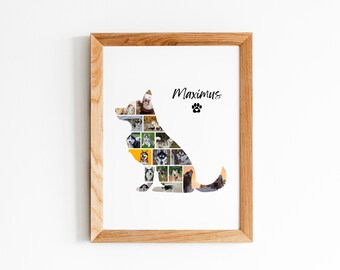 Editable Husky Photo Collage Template, Custom Dog Photo Collage Poster, Digital Puppy Photo Collage Printable PDF