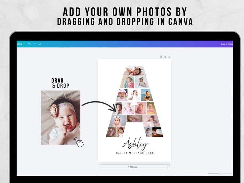 Collage Lettering A Editable Letter A Photo Collage Template, Custom A Name Photo Collage ...