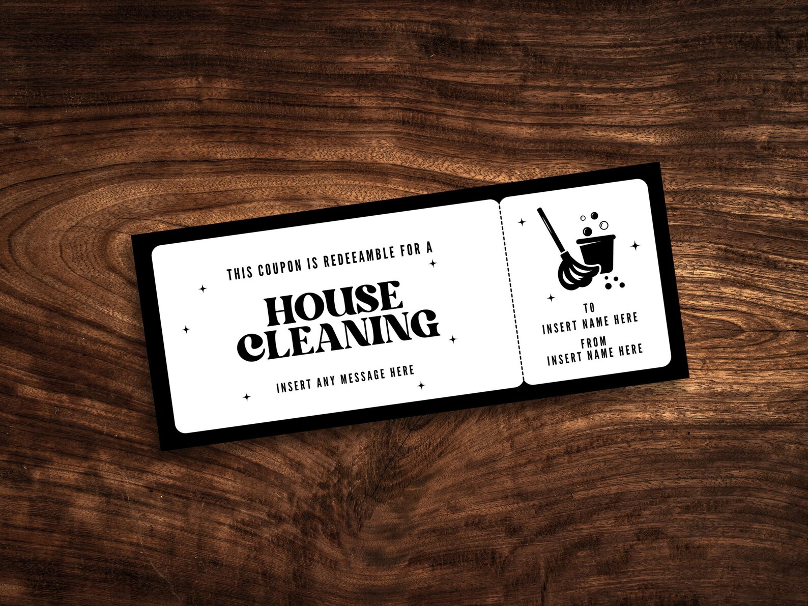 Editable House Cleaning Coupon, Custom Cleaning Service Gift ...